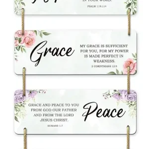 Hope, Grace, Peace, Joy Bible Verse Wall Hanging