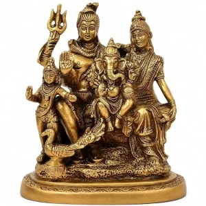 Brass Shiv Parivar Ganesh Family Murti Idol Statue – 6 Inch
