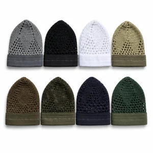 Breathable Crochet Muslim Prayer Caps – Assorted Kufi Caps for Men