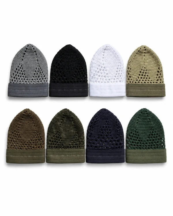 Breathable Crochet Muslim Prayer Caps – Assorted Kufi Caps for Men