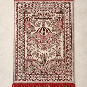 Pink Prayer Mat Islamic Floral Muslim Prayer Rug Sajjadah