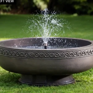 Elegant Round Stone Fountain Bowl | Outdoor Garden Water Feature & Patio Decor