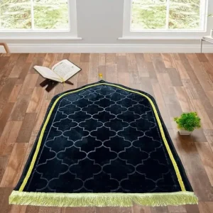 Treasure Tree Velvet Namaz Prayer Mat – Black