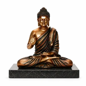 Generic 38 cm multicolor resin meditating Buddha statue for home decor (1)