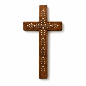 Large wooden cross for wall hanging 30 cm Christian home décor (1)