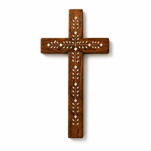 Large wooden cross for wall hanging 30 cm Christian home décor (1)