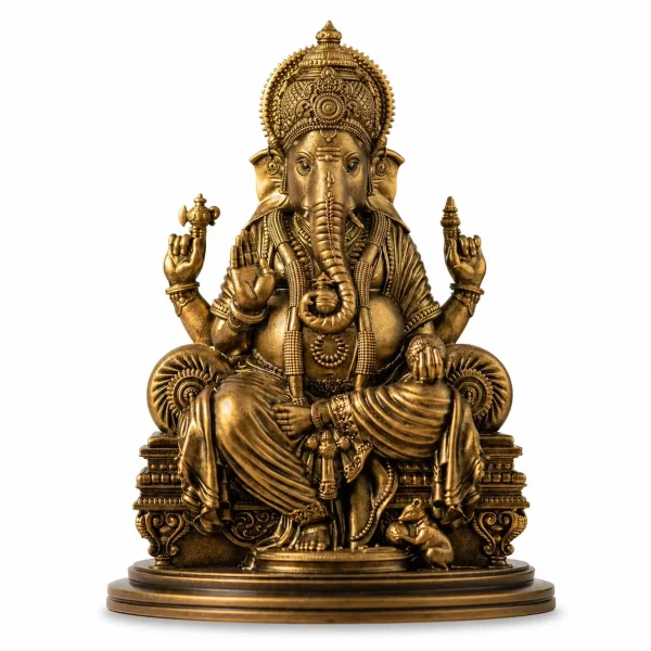 SILAII Lord Ganesha Idol in antique bronze glossy finish for home decor and office (1)