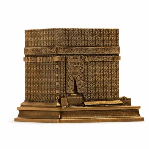 SILAII Mecca Kaaba Sculpture – Handmade Islamic Home Decor Showpiece in Antique Bronze Finish 6 Inch Artificial Stone Figurine Ideal for Gifting, Display & Prayer Room Corner