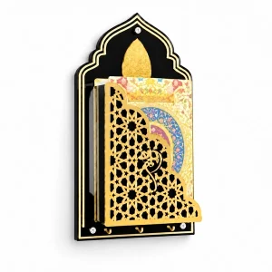 Do Great Stuff Black Quran Wall Shelf with Three Hooks