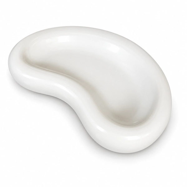 Colour Time white bean-shaped trinket tray, studio view
