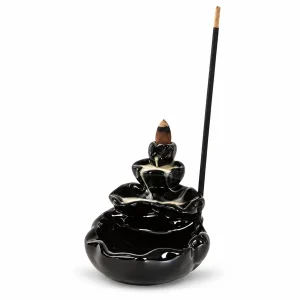Thousandyearsago Black Ceramic Backflow Burner with Ten Cones