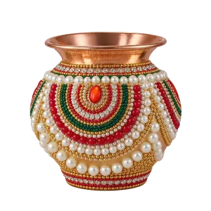 Decorated Copper Puja Kalash