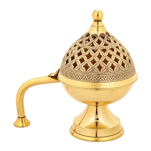 Brass Dhoop Dani with Curved Handle