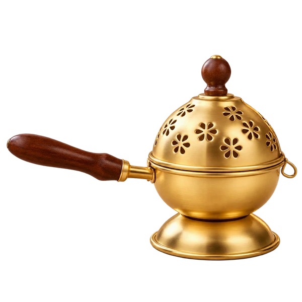 Gold-Tone Metal Dhoop Dani with Handle