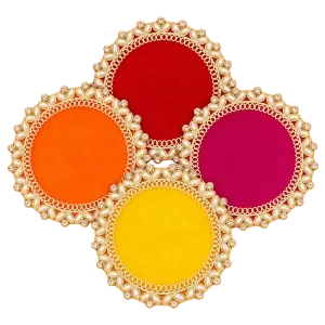 Round Velvet Style Puja Aasans with Gold Border