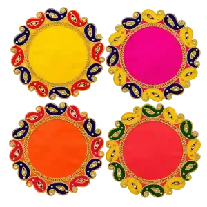 Colourful Puja Aasan Cloths with Decorative Edging