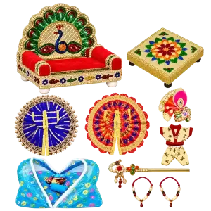Laddu Gopal Singhasan and Nightwear Accessory Set