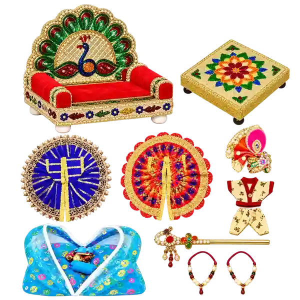 Laddu Gopal Singhasan and Nightwear Accessory Set