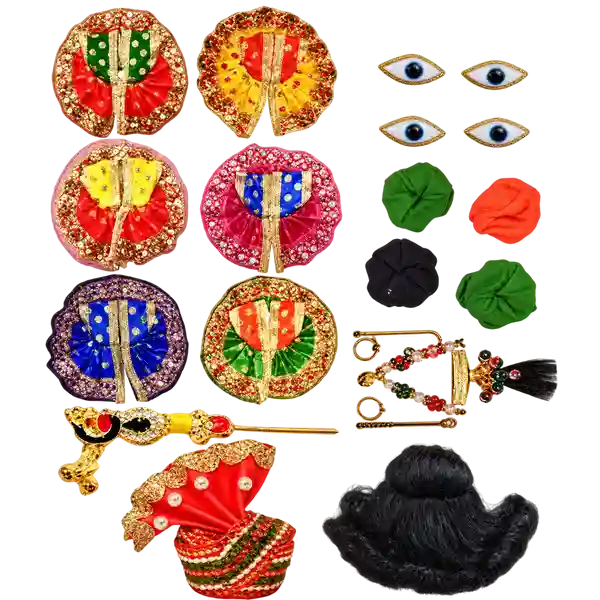 Laddu Gopal Size Zero Dress and Shringar Set