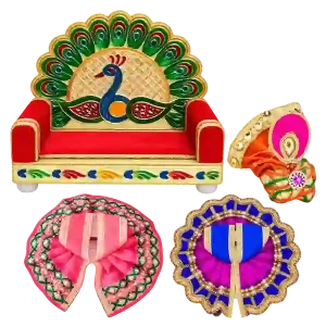 Laddu Gopal Singhasan with Two Poshaks, Size Two
