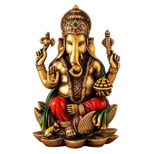Lotus Seat Ganesha Decorative Idol