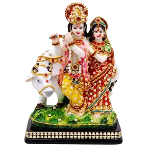 Radha Krishna with Cow Decorative Idol