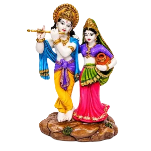Colourful Standing Radha Krishna Idol