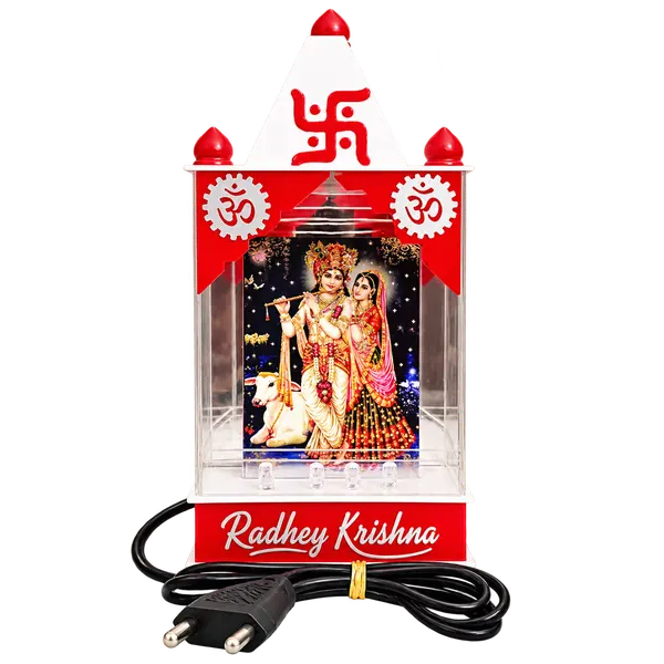 Radha Krishna LED Decorative Photo Showpiece
