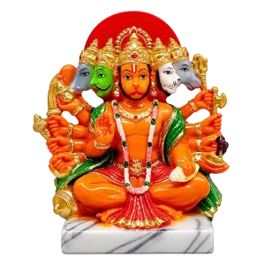 Colourful Panchmukhi Hanuman Decorative Idol