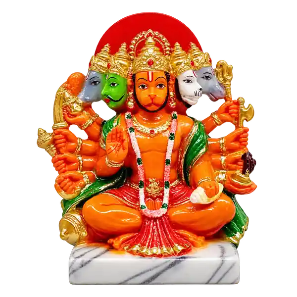 Colourful Panchmukhi Hanuman Decorative Idol