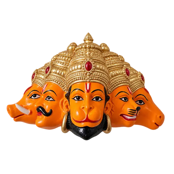 Orange Panchmukhi Hanuman Wall Hanging