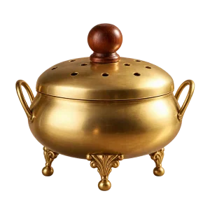 SM India Gold-Tone Metal Dhoop Dani Burner